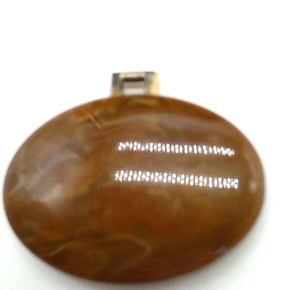 Vintage Avon Polished Resin Oval Pendant - Picture 2 of 3